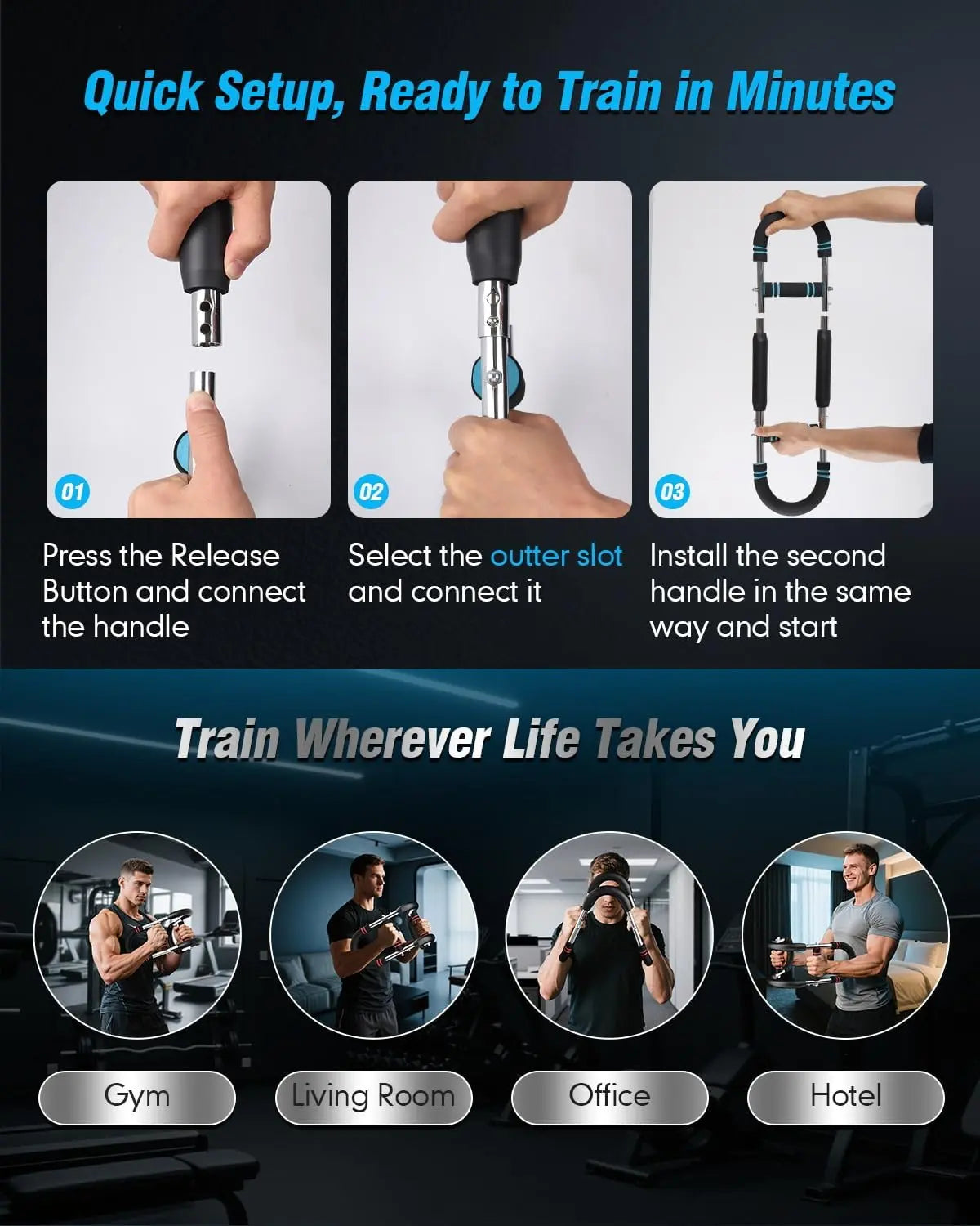 Twister Arm Trainer Chest Workout Equipment Adjustable Shaker Twister Arm Trainer for Men Women, Portable Power Chest Clip Muscle Fitness with Detachable Design