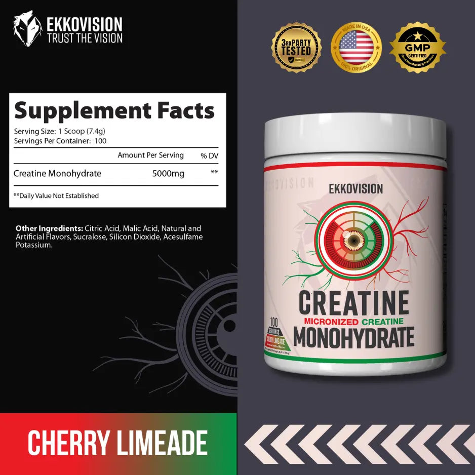 EKKO Creatine Monohydrate - Unflavored Creatine (3rd Party Tested)