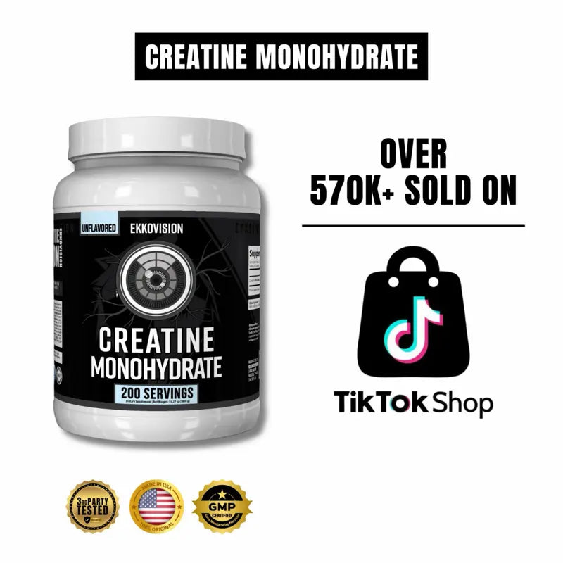 EKKO Creatine Monohydrate - Unflavored Creatine (3rd Party Tested)